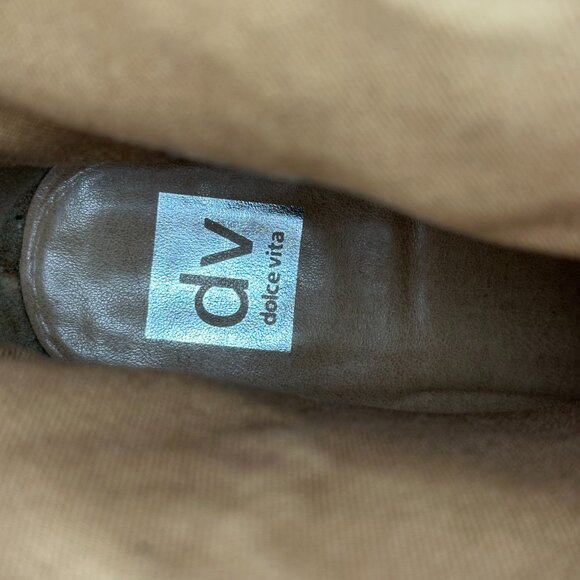 Dolce Vita Tan Braided Western Stacked Heel Koolson Boots Size 10 Like New - Picture 4 of 9